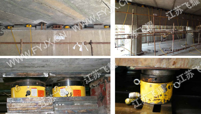 薄型螺母鎖定液壓千斤頂用于橋梁同步頂升維修更換橡膠支座