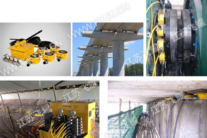 超薄型液壓千斤頂用于橋梁同步抬高